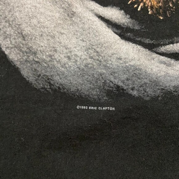 Eric Clapton 1992 US Tour Rock Band Tee Black Yellow Cotton Men's Size Large - Picture 4 of 9